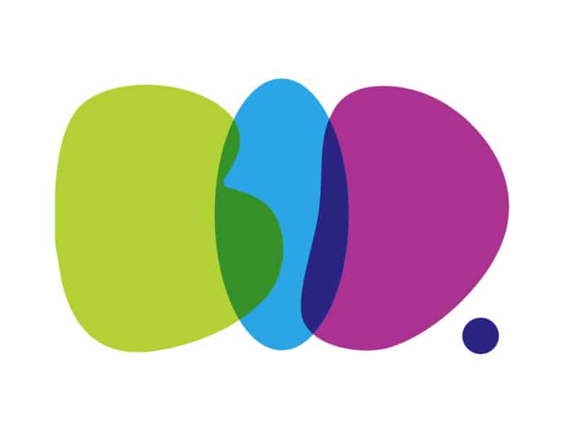 White background with the B, I and D letter elements of the BID Services logo which are bubble like letters B, I and D in light green, light blue and purple, overlapping slightly and a purple full stop.
