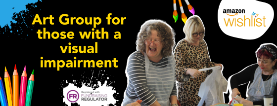 Decorative banner for art group for those with a visual impairment.